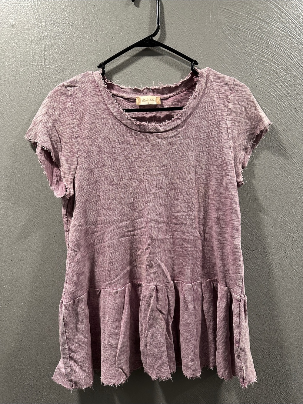 Altar'd State Dusty Mauve Peplum Short Sleeve Tunic